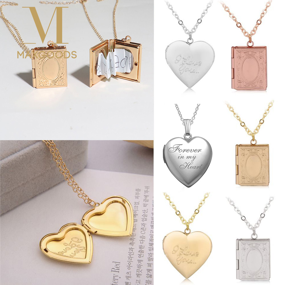 Heart Locket Necklace Photo - カップルのためのハート型の写真のペンダント,メダリオン,愛とハートの秘密,ヴィンテージの贈り物,愛するカップルのための