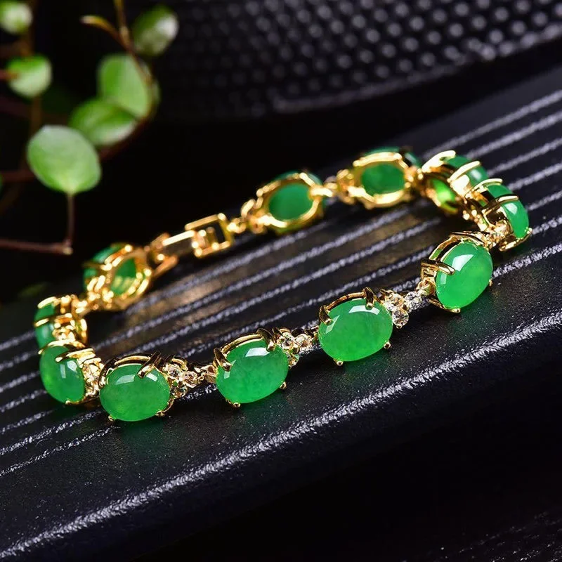 Bracelets - ナチュラルグリーンヒスイ瑪瑙愛ビーズブレスレット調節可能なバングルチャームジュエリーヨガウォータードロップシェルフラワーペンダントブレスレット女性
