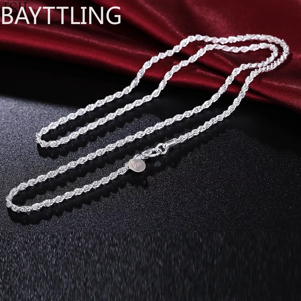 925 Sterling Silver Chain Necklace Men - 40-60 センチメートル卸売 925 スターリングシルバーロープチェーン 3 ミリメートルホット販売ファッションかわいい女性男性リンクネックレスジュエリー用ペンダント