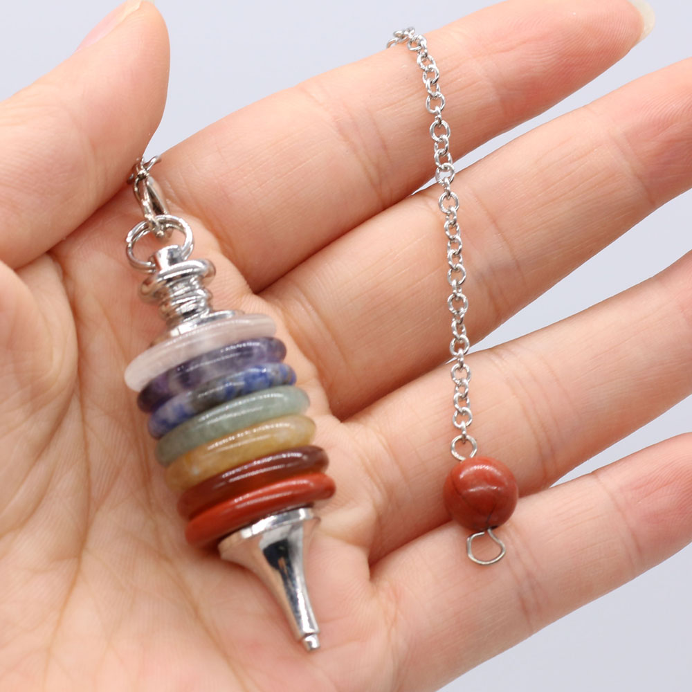 Crystal Pendant Necklace Natural Stone - 天然石チャクラ振り子レイセスティアダウジング占いクリスタルペンダントマカバネックレスヒーリングエネルギーシャトルジュエリー
