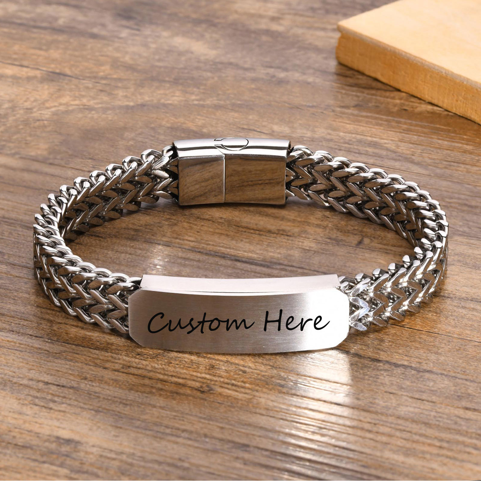 Cuban Link Chain 12Mm - メンズ防水ステンレスブレスレット,12mm,2層ステンレス鋼