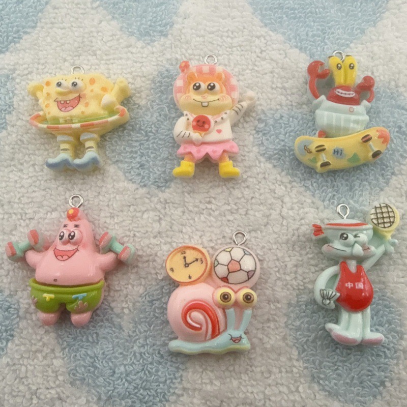 Earrings - 10個入り漫画風樹脂ペンダント、DIYジュエリー製作イヤリング、キーホルダーアクセサリー