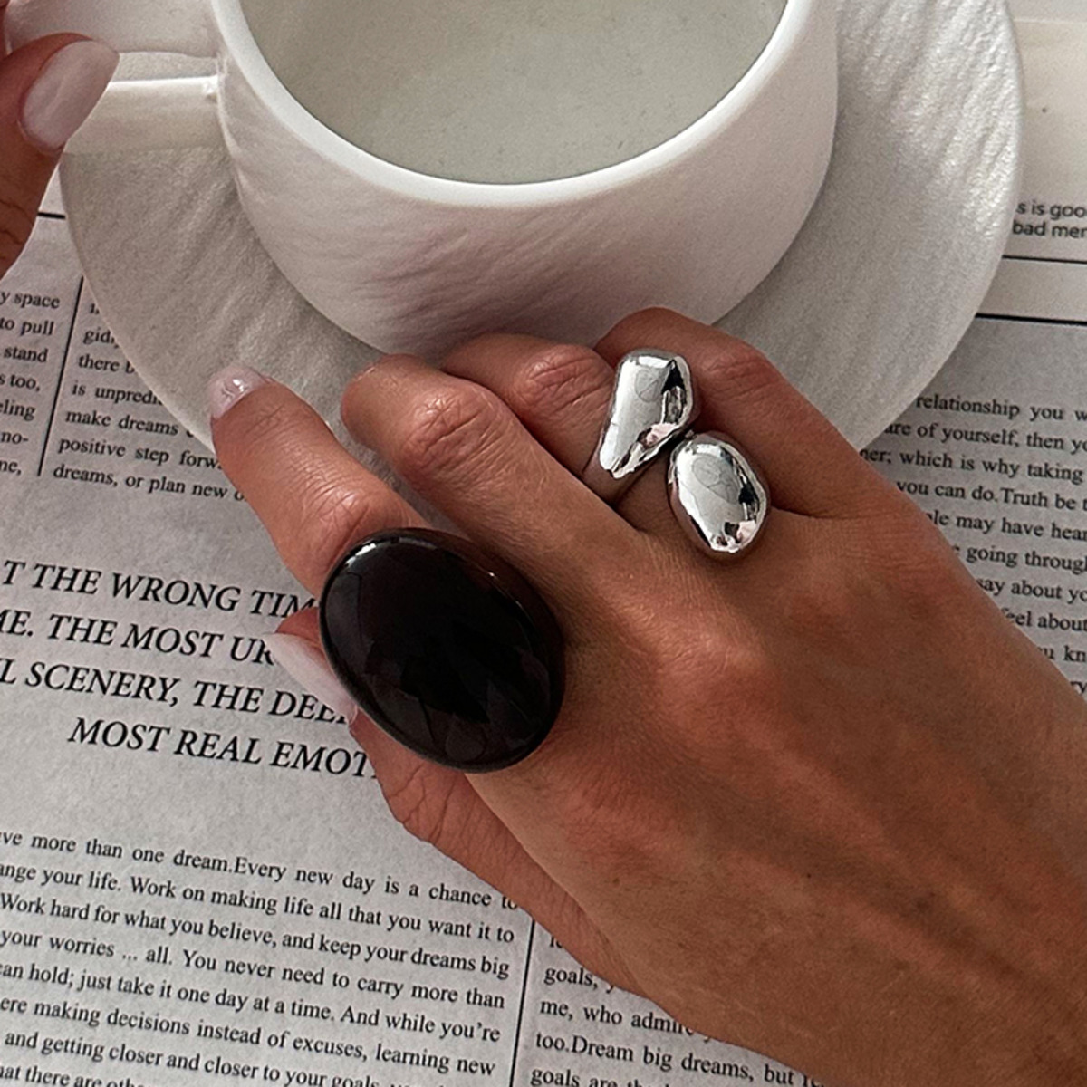 Vintage Punk Knuckle Rings Set - KunJoe 2 ピース/セットヴィンテージメタルウォータードロップアクリルリング女性 2026 ファッション幾何学的な厚い樹脂ナックルリングセット自由奔放に生きるジュエリー