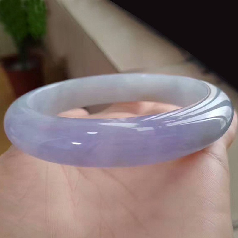 Bracelets - 天然の古鉱産ビルマ産ジェダイト、アイスワックス状の紫翡翠ブレスレット