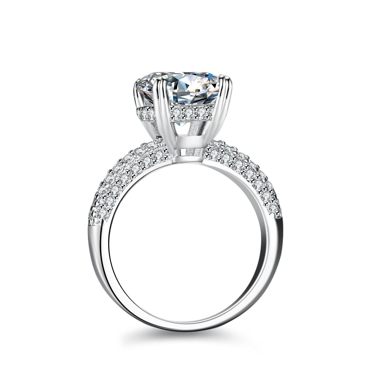 エイリアン 18K ゴールド象嵌モアサナイトリング 女性用、 - Moissanite Engagement Ring 1 Carat のレビューと価格