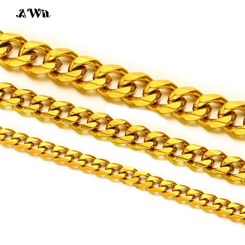 キューバリンクチェーンステンレス鋼のネックレス防水 18 K - Cuban Link Chain 12Mm のレビューと価格