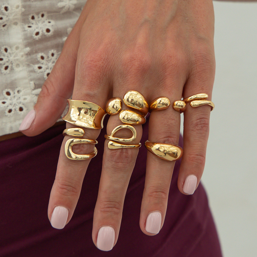 DIEZI 1 セットファッション中空幾何学ナックルリング女 - Vintage Punk Knuckle Rings Set のレビューと価格