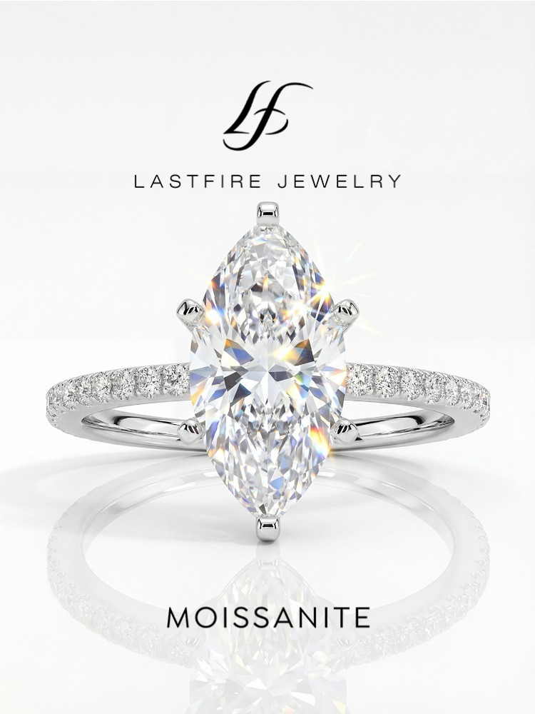本物の 2ct リアルモアッサナイトダイヤモンドマーキーズリ - Moissanite Engagement Ring 1 Carat のレビューと価格