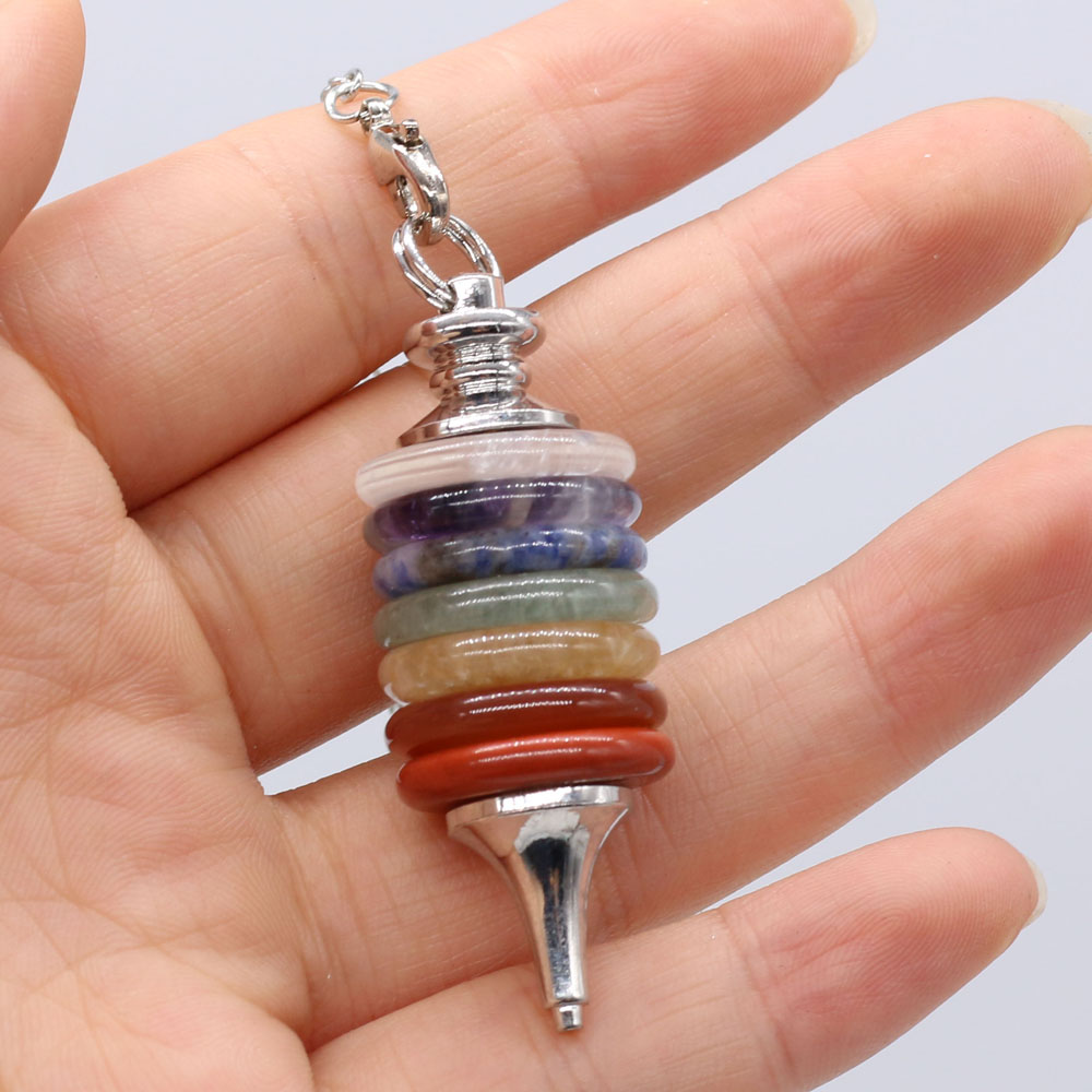 天然石チャクラ振り子レイセスティアダウジング占いクリスタルペ - Crystal Pendant Necklace Natural Stone のレビューと価格