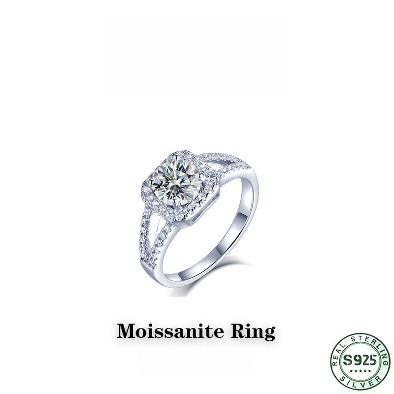 大人気！100％S925シルバー製、輝きを増した1カラットの - Moissanite Engagement Ring 1 Carat のレビューと価格