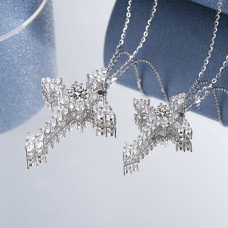 Iogou-男性と女性のためのモアッサナイトペンダント,0. - 925 Sterling Silver Chain Necklace Men のレビューと価格