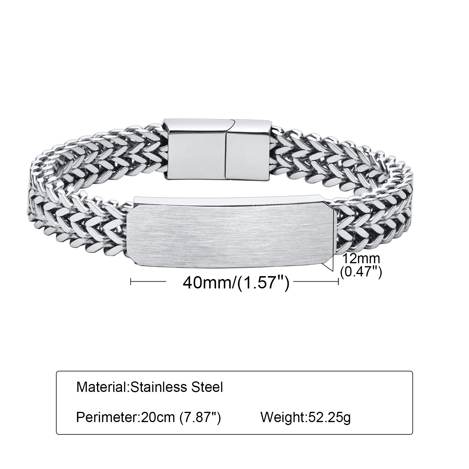 Vnox-男性用のカスタマイズ可能なブレスレット,フェードし - Cuban Link Chain 12Mm のレビューと価格