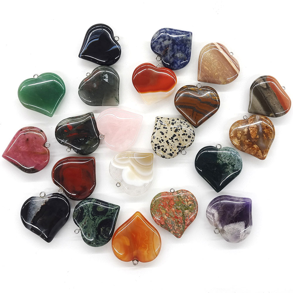 40mmの桃の形をしたペンダント。天然石を使用し、癒やし効果 - Crystal Pendant Necklace Natural Stone のレビューと価格