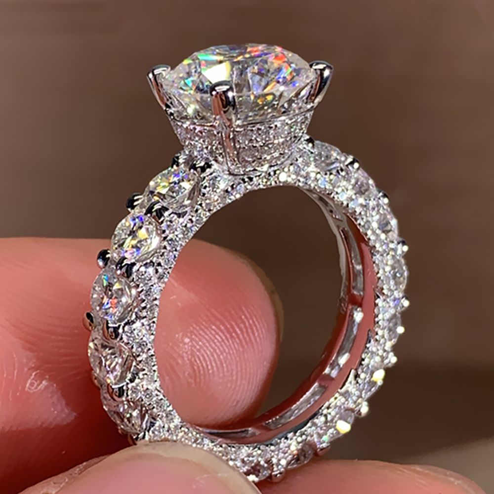 カスタムソリッド18K Au750ホワイトゴールド女性用ウェ - Moissanite Engagement Ring 1 Carat のレビューと価格