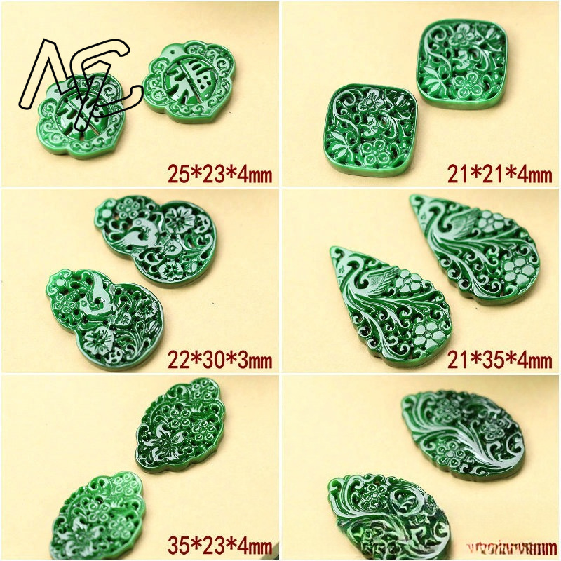 2 個 DIY ナチュラルドライグリーンエメラルド中空アウト - Earrings のレビューと価格