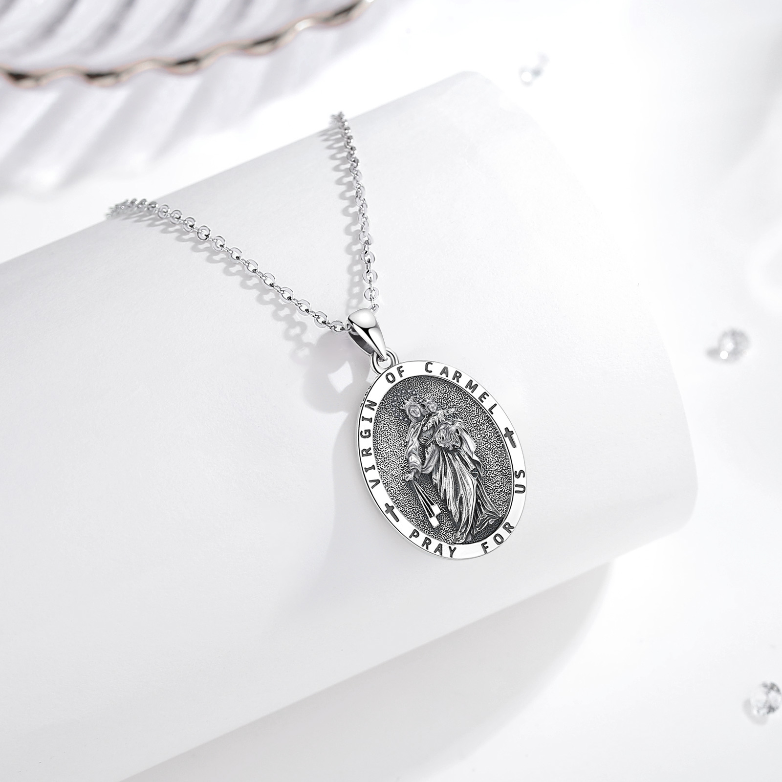 Eudora 925 スターリングシルバーバージンカーメルネ - 925 Sterling Silver Chain Necklace Men のレビューと価格