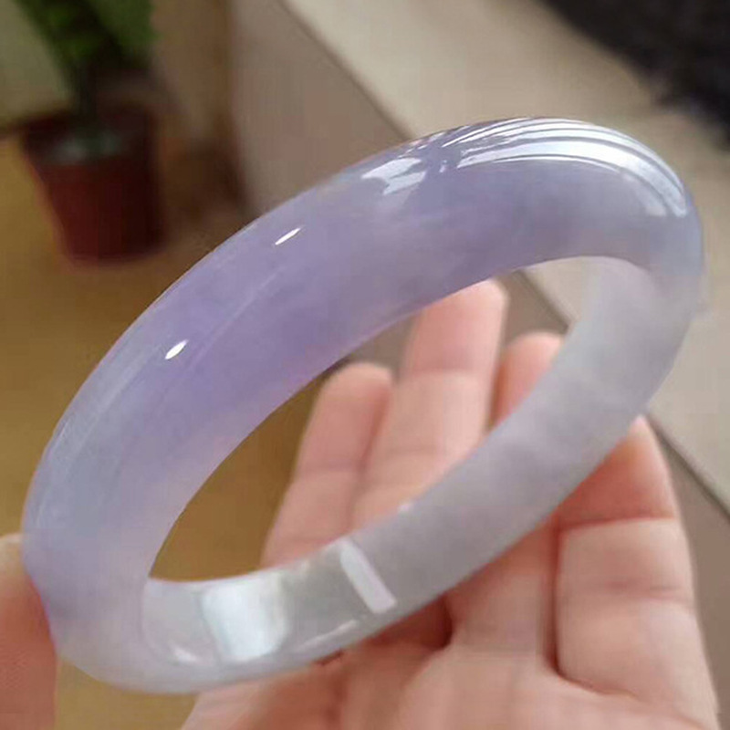 天然の古鉱産ビルマ産ジェダイト、アイスワックス状の紫翡翠ブレ - Bracelets のレビューと価格