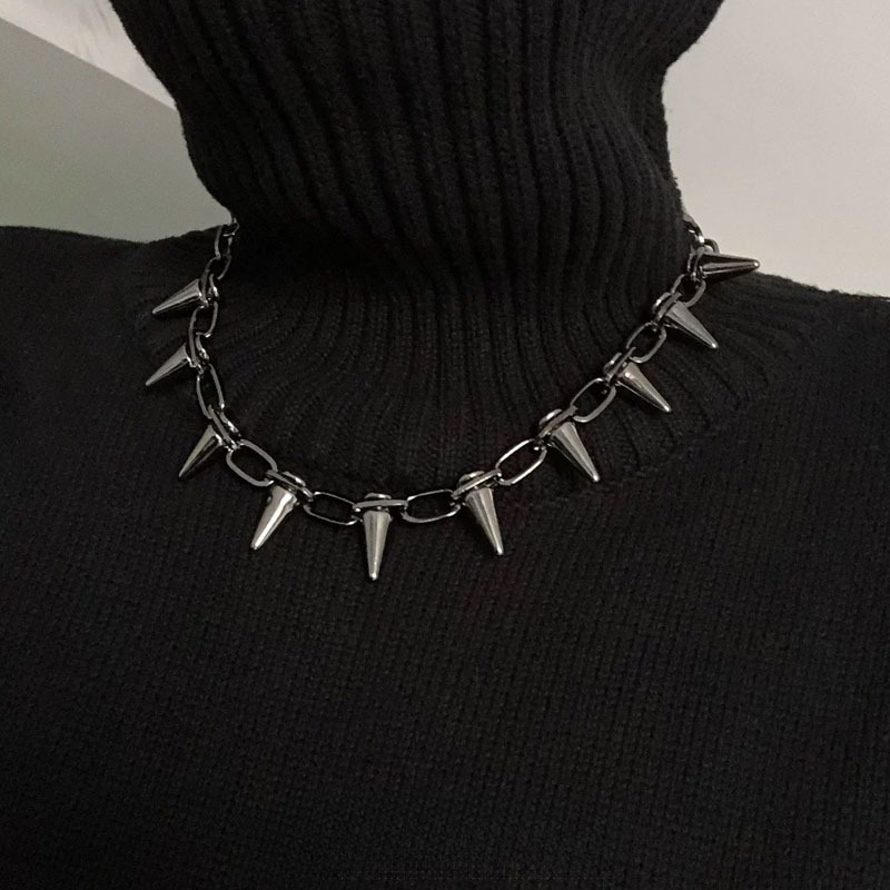 ファッションパンクスパイクチョーカーネックレスゴスリベットカ - Goth Punk Spike Choker のレビューと価格