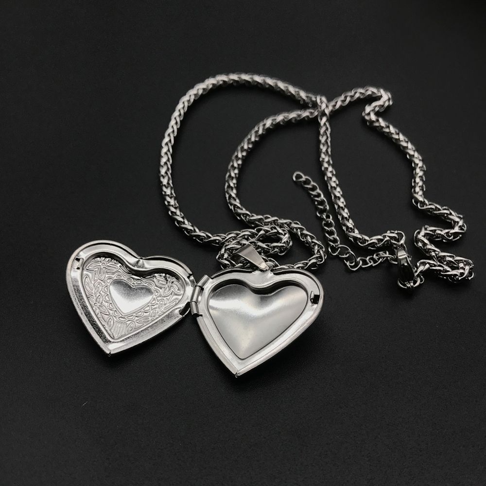 ファッショナブルなフォトアルバム,ネックレス,ハート型ペンダ - Heart Locket Necklace Photo のレビューと価格