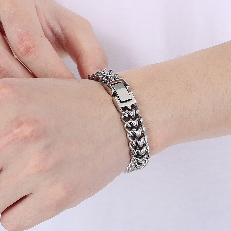 KALEN 光沢のあるステンレス鋼の編み込みチェーンブレスレ - Cuban Link Chain 12Mm のレビューと価格