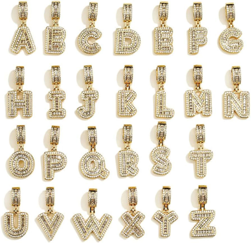 本物の18kゴールドメッキマルチレターネックレス,頭文字,ヒ - Initial Letter Necklace 18K Gold のレビューと価格